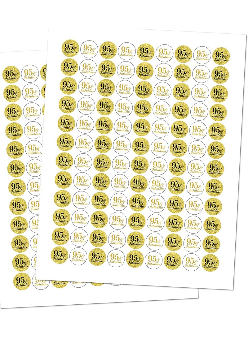 RokAPary 95  Fabulous Birthday Gold Kisses Stickers Set of 216 Chocolate Drops Labels Stickers for Birthday Party Party Favors Decor for Kisses Made in USA  - Image 2