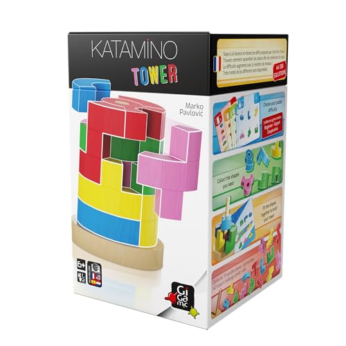 GIGAMIC Katamino Tower Wooden 3D Puzzle for Kids and Adults Brain Teaser and Abstract Tower Game Strategic Family Friendly STEM Brain Games Ages 6 12 Players 15 Min - Image 1