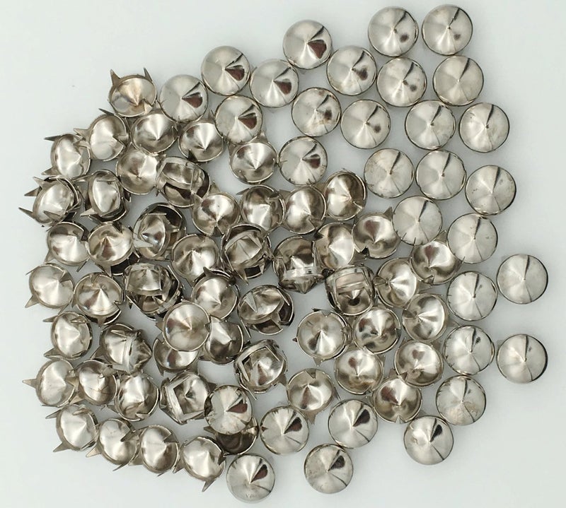 100pcs 9mm Cones DIY Leathercraft Metal Punk Studs Rivet Spikes Nailheads Silver