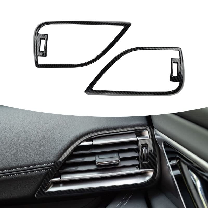 INTGET for 4 Products Center Console Carbon Fiber for Subaru Outback/Legacy 2020-2025, Navigation Screen Panel Cover, Cup Holder Panel Cover, Steering Wheel Cover, 2pcs Dashboard Side AC Vent Covers - Image 4