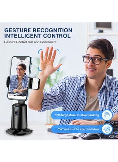 General Auto Face Tracking Tripod 360° Rotating Auto Tracking Phone Stand, No App, Phone Camera Stand with Remote and Gesture Control, Rechargeable Smart Shooting Stand for Live Video Recording Tiktok（Black）  - Image 3