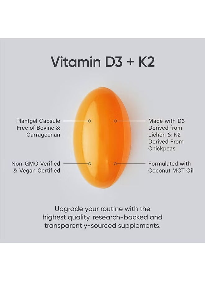 سبورتس ريسيرش Sports Research K2 + D3 يدعم صحة العظام والمناعة 60 كبسولة هلامية نباتية  - Image 4