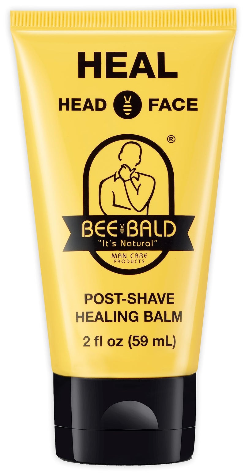 Bee Bald بلسم Bee Bald HEAL لعلاج ما بعد الحلاقة يهدئ البشرة التالفة على الفور ويعالج النتوءات والاحمرار وحروق الحلاقة والتهيجات الأخرى المرتبطة بالحلاقة، 2 أونصة سائلة - Image 1