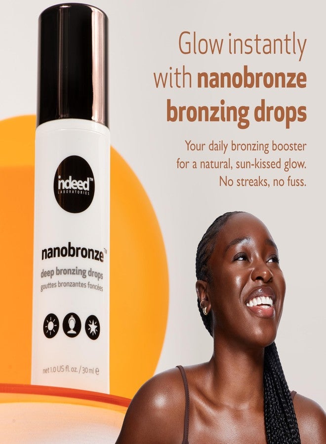 Indeed Labs Nanobronze Deep Bronzing Drops | Face & Body Self Tanner for a Rich Tan | Easy Self Tanner with Hyaluronic Acid, Pea, Cacao, & Giant Kelp Extracts | Fragrance-Free, Natural Tan, (1 Fl Oz) - Image 2