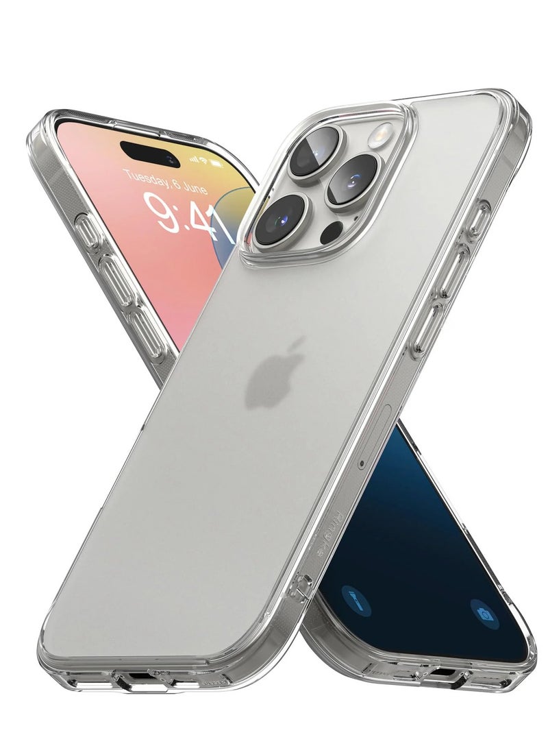 جراب لهاتف iPhone 15 PRO، جراب شفاف فائق الجودة وواقي من السيليكون، جراب خلفي شفاف للغاية من الكريستال | تصميم مقاوم للصدمات | حماية الكاميرا من الصدمات | ظهر شفاف صلب | جراب ممتص للصدمات (بلاستيك من الألياف | شفاف) غير أصفر - Image 2