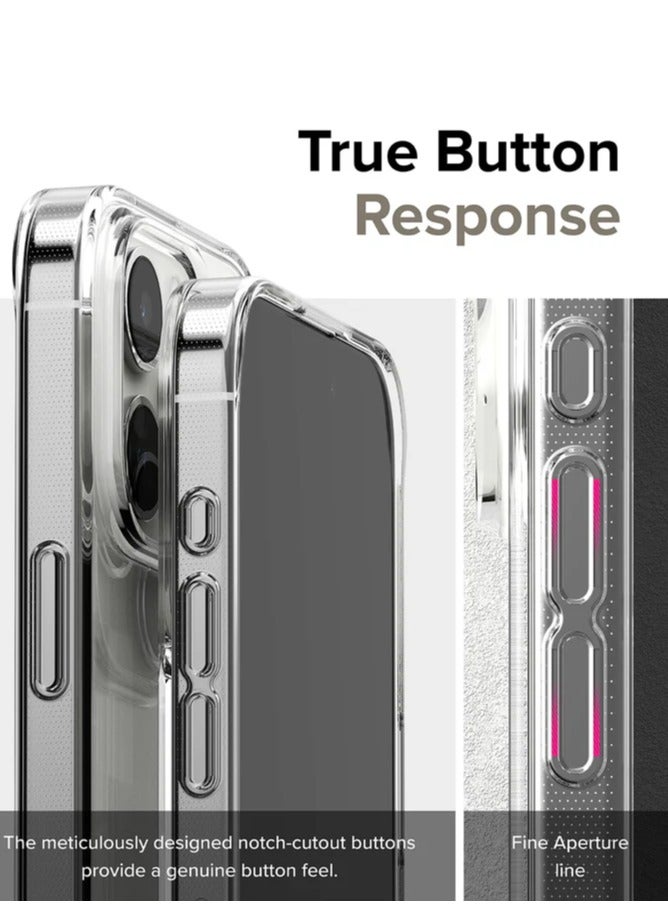 جراب لهاتف iPhone 15 PRO، جراب شفاف فائق الجودة وواقي من السيليكون، جراب خلفي شفاف للغاية من الكريستال | تصميم مقاوم للصدمات | حماية الكاميرا من الصدمات | ظهر شفاف صلب | جراب ممتص للصدمات (بلاستيك من الألياف | شفاف) غير أصفر - Image 3