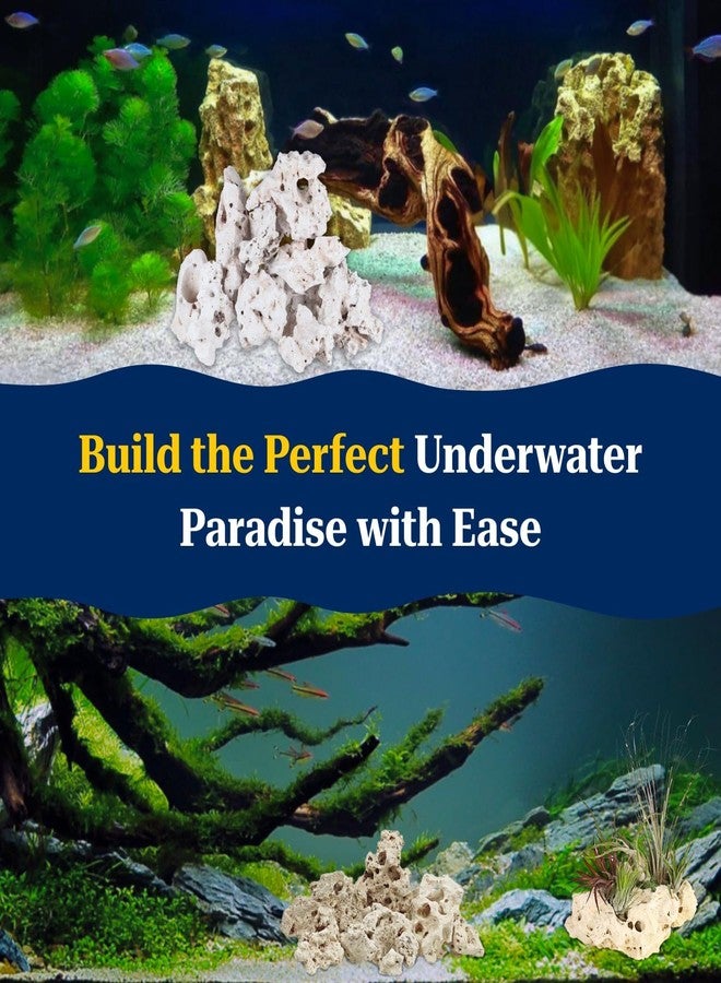 VAYINATO® 3 kg Sansibar White Hollow Rock for Aquascaping - Natural Decorative Rocks for Aquarium & Cichlid Tanks | Porous & Durable River Rock for Freshwater & Marine Setups - Image 2