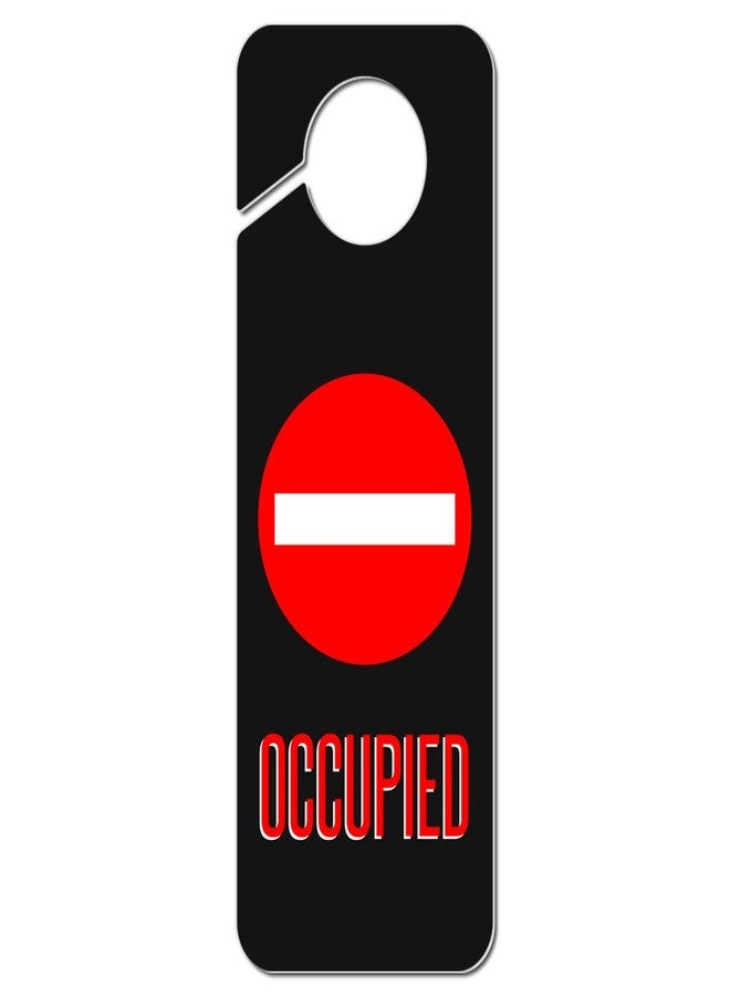 GRAPHICS & MORE Graphics and More Occupied Red Circle Plastic Door Knob Hanger Sign - Image 1