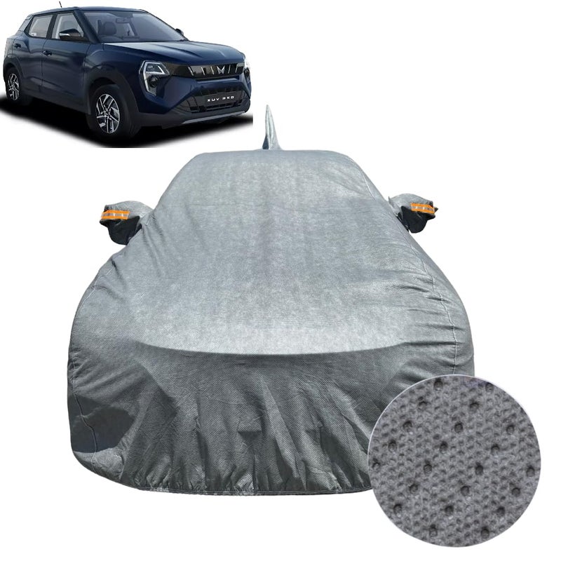 ACTURATE Car Cover for Mahindra XUV 3XO (2024-2025) | 100% Waterproof Cover with Antenna & Reflective Mirror Pockets | Dustproof, Scratchproof, Heatproof XUV 3XO Car Cover |Soft Cotton Lining| Grey - Image 1