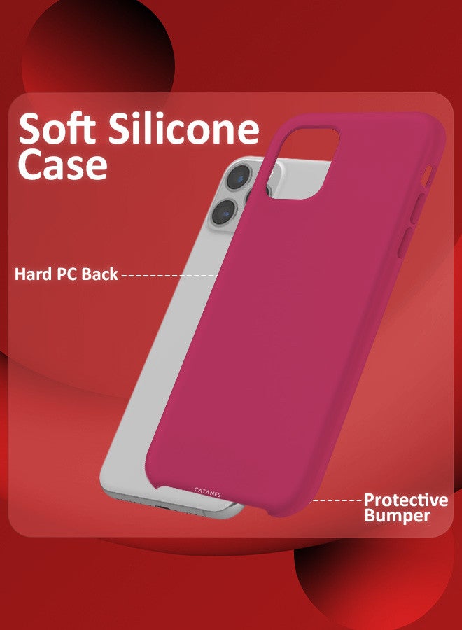 CATANES [for iPhone 11 Pro Max] Silicone Case Shockproof Protective Case Anti Scratch Smooth Case Cover/Merlot - Image 2