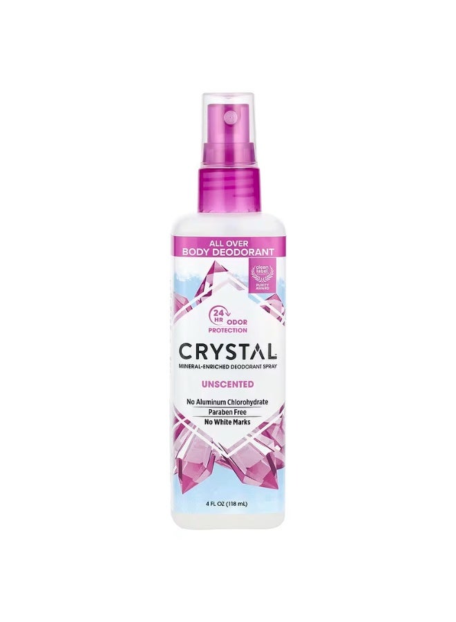 Crystal Mineral-Enriched Deodorant Spray Unscented 4 fl oz (118 ml) - Image 1