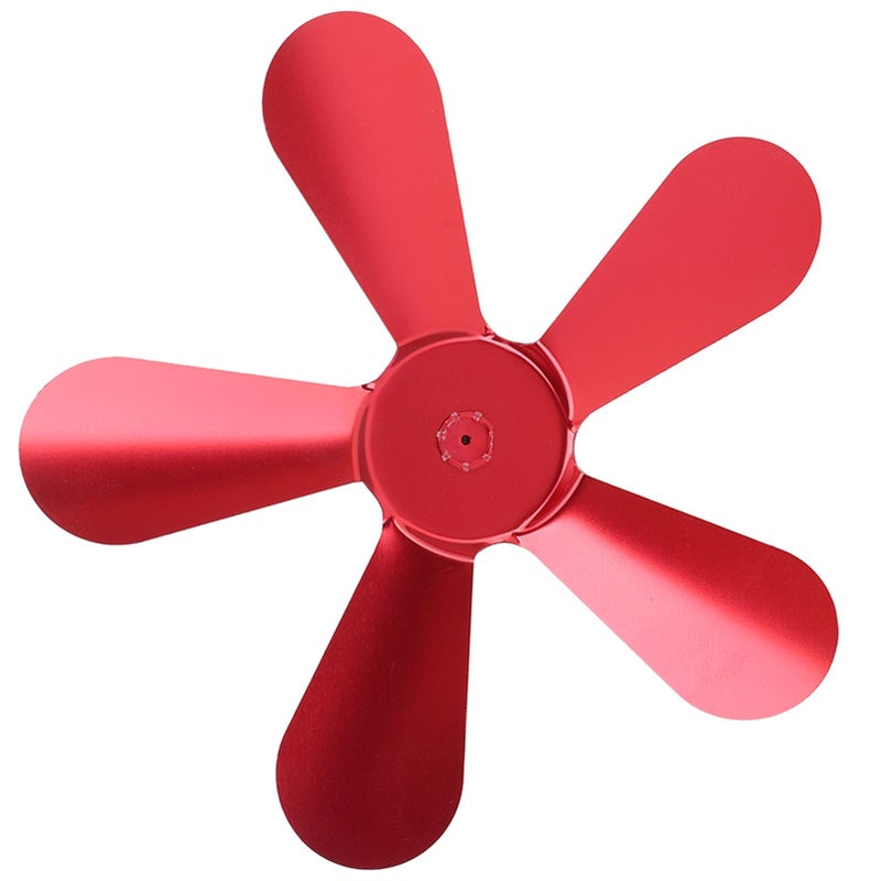 Red Heat Powered Stove Fan 5 Blades Aluminum Alloy Fireplace Fan Efficient High Temperature Air Circulation Durable Lightweight - Image 3