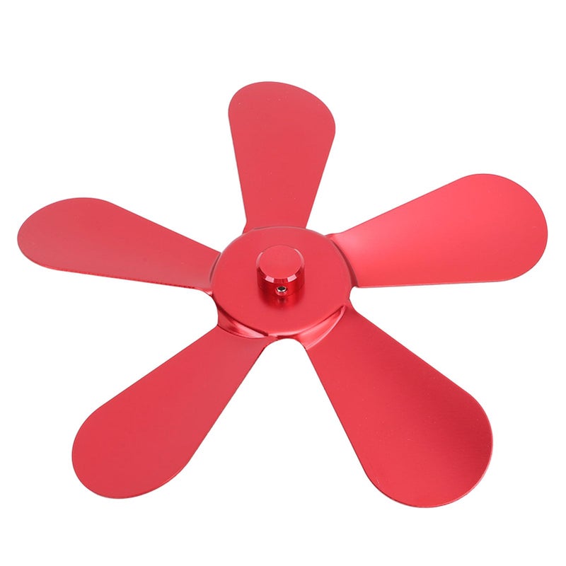 Red Heat Powered Stove Fan 5 Blades Aluminum Alloy Fireplace Fan Efficient High Temperature Air Circulation Durable Lightweight - Image 5