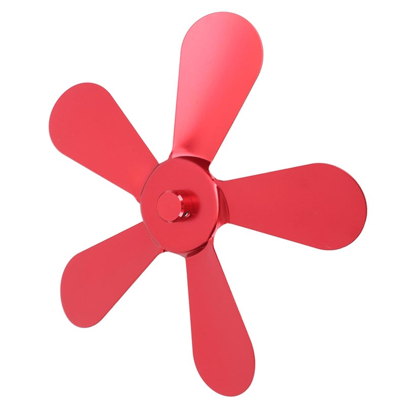 Red Heat Powered Stove Fan 5 Blades Aluminum Alloy Fireplace Fan Efficient High Temperature Air Circulation Durable Lightweight - Image 4
