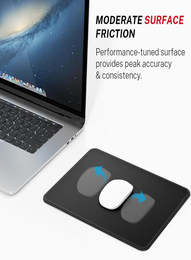 MROCO Mouse Pad 3-Pack [30% Larger] with Anti-Fray Stitched Edges, Premium Waterproof Surface, Non-Slip Rubber Base, Computer & Gaming Mouse Mat for Laptop, Office & Home, 8.5 x 11 in, Black - Image 2