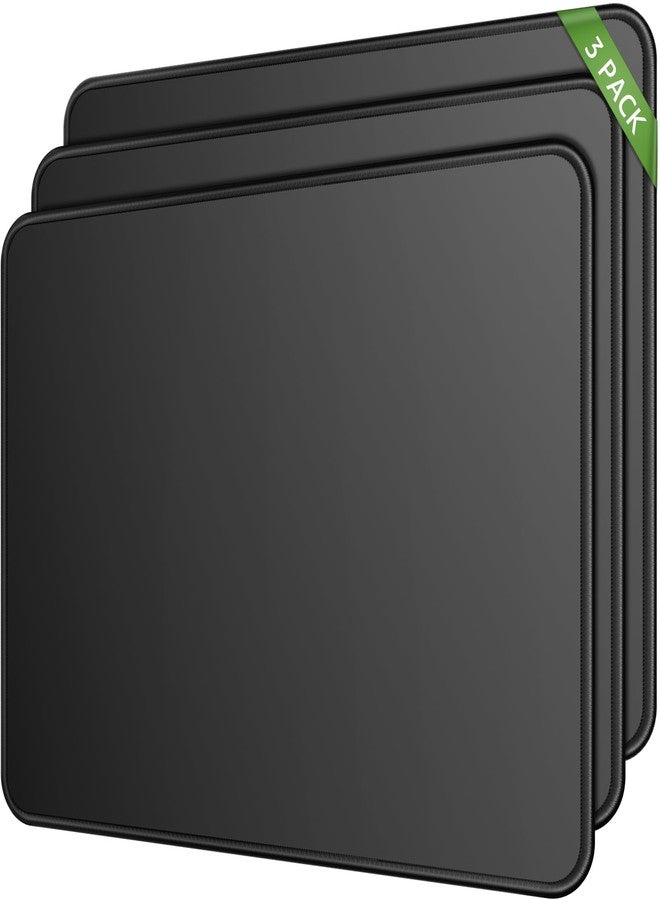 MROCO Mouse Pad 3-Pack [30% Larger] with Anti-Fray Stitched Edges, Premium Waterproof Surface, Non-Slip Rubber Base, Computer & Gaming Mouse Mat for Laptop, Office & Home, 8.5 x 11 in, Black - Image 1