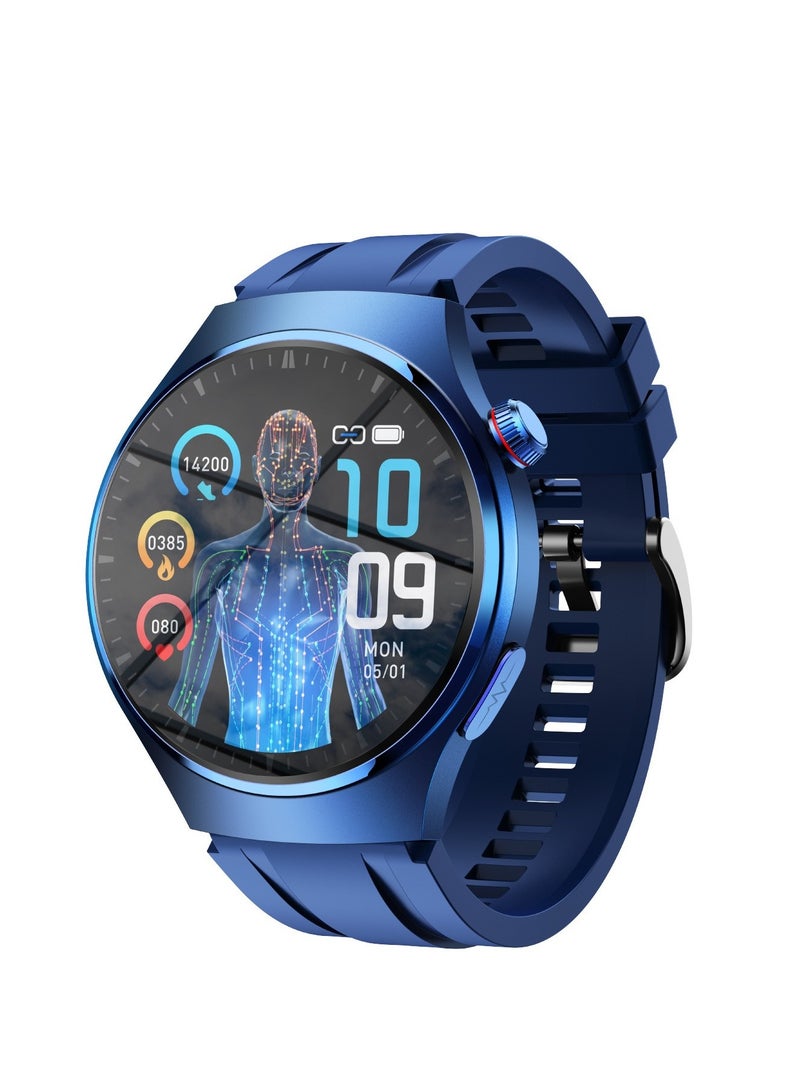AROAQ Smart Watch S200 Blue, Amoled High-definition Display Health Tracker Watch, Multifunction Waterproof Smart Wristwatch, Electrocardiogram Non-invasive Blood Sugar Blood Temperature Monitoring - Image 1
