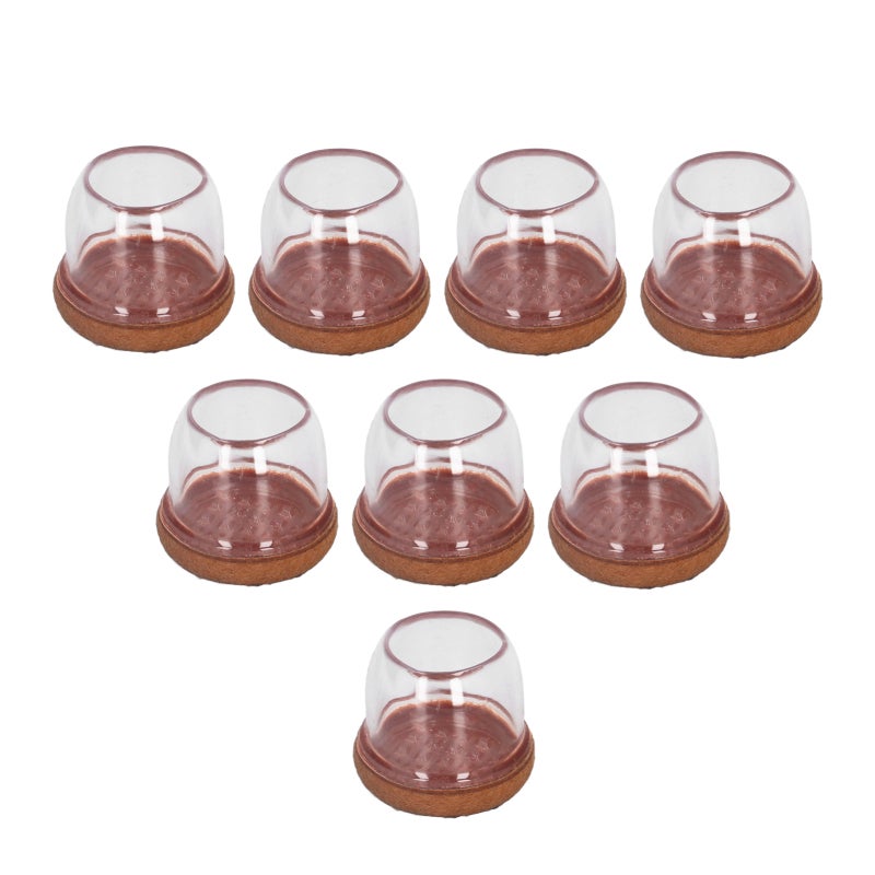Chair Feet Covers Transparent Round TPE Seamless Look - Woven Felt Pad Scratch Prevention for Hard Surfaces - Image 2