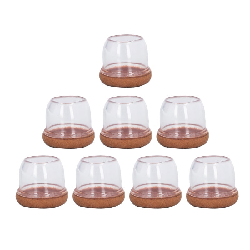 Chair Feet Covers Transparent Round TPE Seamless Look - Woven Felt Pad Scratch Prevention for Hard Surfaces - Image 5