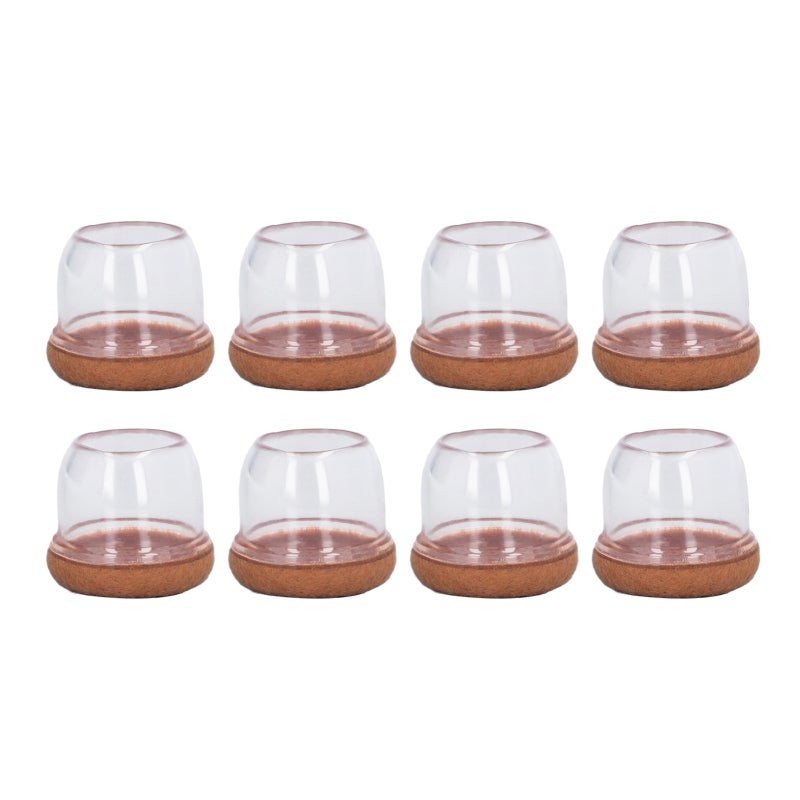 Chair Feet Covers Transparent Round TPE Seamless Look - Woven Felt Pad Scratch Prevention for Hard Surfaces - Image 4
