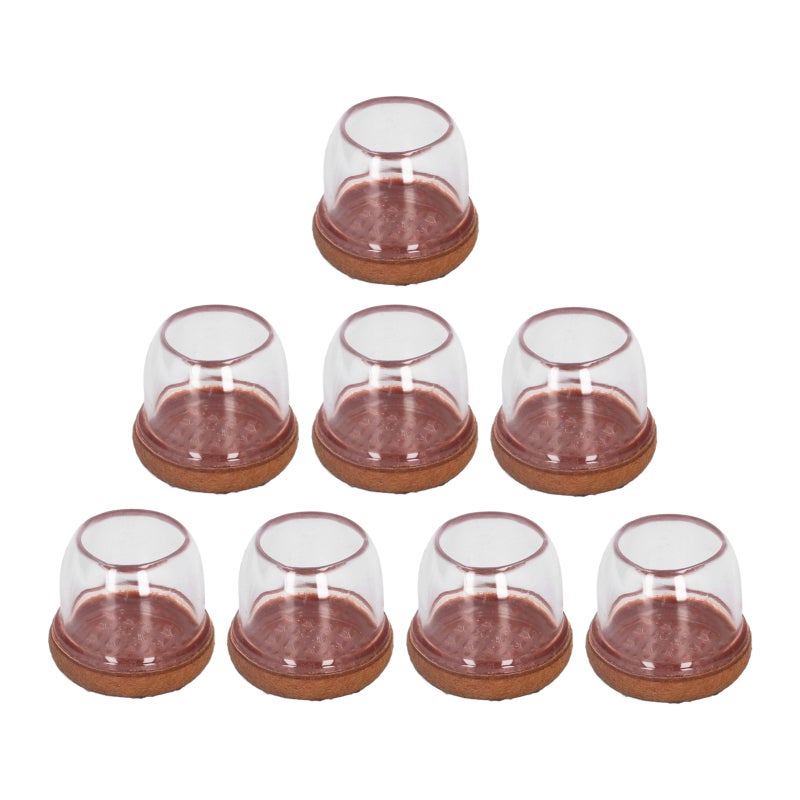 Chair Feet Covers Transparent Round TPE Seamless Look - Woven Felt Pad Scratch Prevention for Hard Surfaces - Image 1