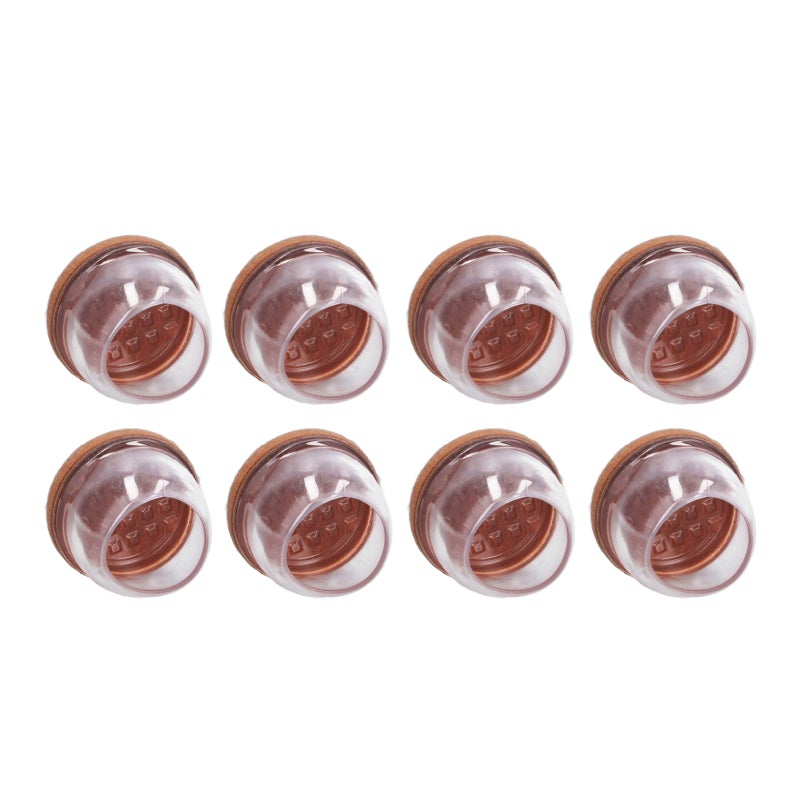 Chair Feet Covers Transparent Round TPE Seamless Look - Woven Felt Pad Scratch Prevention for Hard Surfaces - Image 3