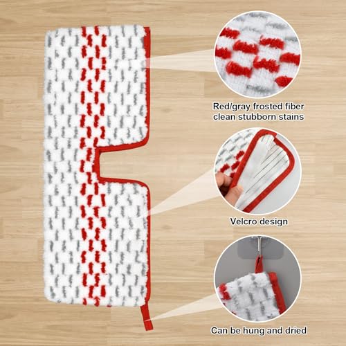 GFRED Microfiber Flat Mop Set for Floor Cleaning Ocedar ProMist MAX Dust Mop for Hardwood Floor, Dual-Action Flip Mops Wet & Dry Clean, Adjustable 58" Stainless Steel Mop Handle & 2 Reusable Refills & Base - Image 3
