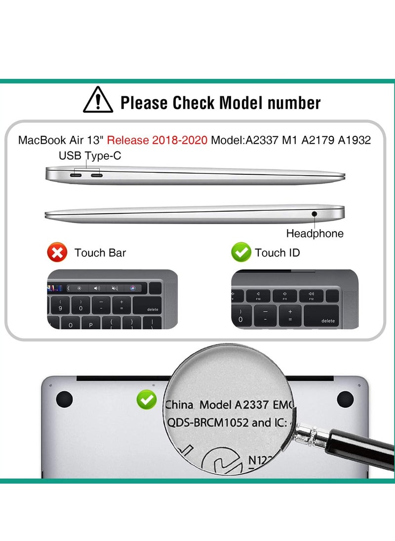 Generic - Compatible with MacBook Air 13 Inch Case 2022 2021-2018 M1 A2337 A2179 A1932 with Retina Display Plastic Hard Shell Case (Matte Black) - Image 1