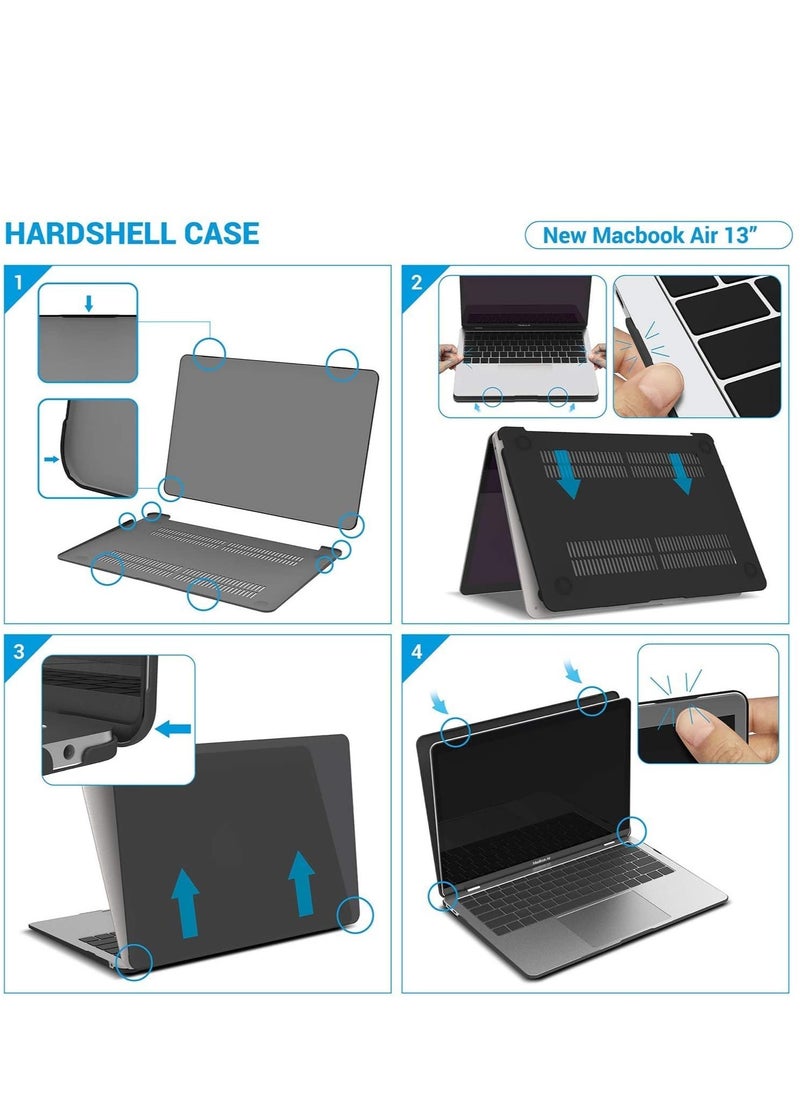 Generic - Compatible with MacBook Air 13 Inch Case 2022 2021-2018 M1 A2337 A2179 A1932 with Retina Display Plastic Hard Shell Case (Matte Black) - Image 1