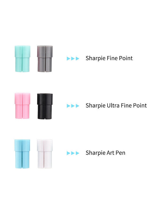 6PCS Pen Adapter Set Marker Holder Replacement for Sharpie Fine Point Markers/Ultra Fine Point Markers/Art Pens Compatible with Cricut Explore Air 3/Air 2/Air/Maker/Maker 3