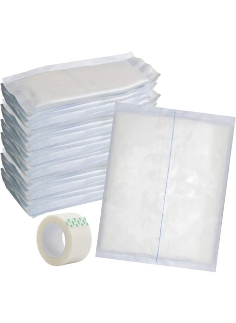 ABD Combine Abdominal Pads 8x10 [20 Pack] High Absorbency Sterile Individually Wrapped 8''x10'' Non-Adherent Absorbent Post-Op Surgical Gauze for Heavy-Draining Trauma and First Aid Wound Dressing (1)