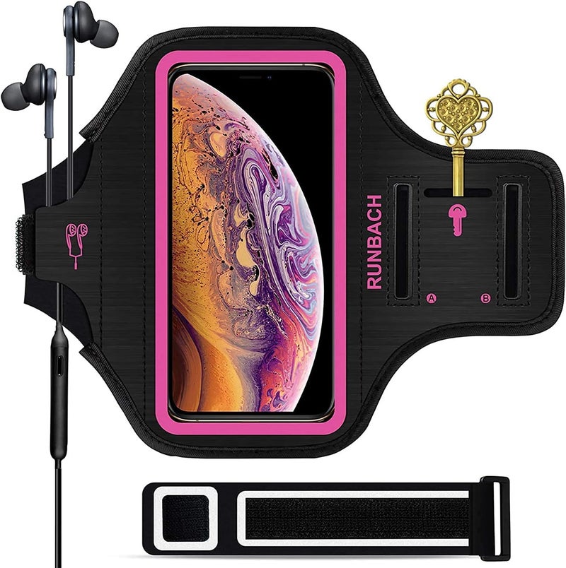 RUNBACH Armband for iPhone 16 Pro Max/16 Plus/15 Pro Max/15 Plus/iPhone 14 Pro Max/14 Plus/13 Pro Max/12 Pro Max/11 Pro Max/Xs Max,Running Exercise Arm Band for iPhone Max (Pink) - Image 1