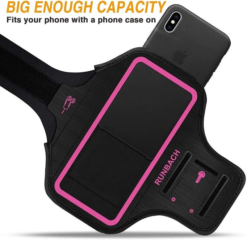 RUNBACH Armband for iPhone 16 Pro Max/16 Plus/15 Pro Max/15 Plus/iPhone 14 Pro Max/14 Plus/13 Pro Max/12 Pro Max/11 Pro Max/Xs Max,Running Exercise Arm Band for iPhone Max (Pink) - Image 4