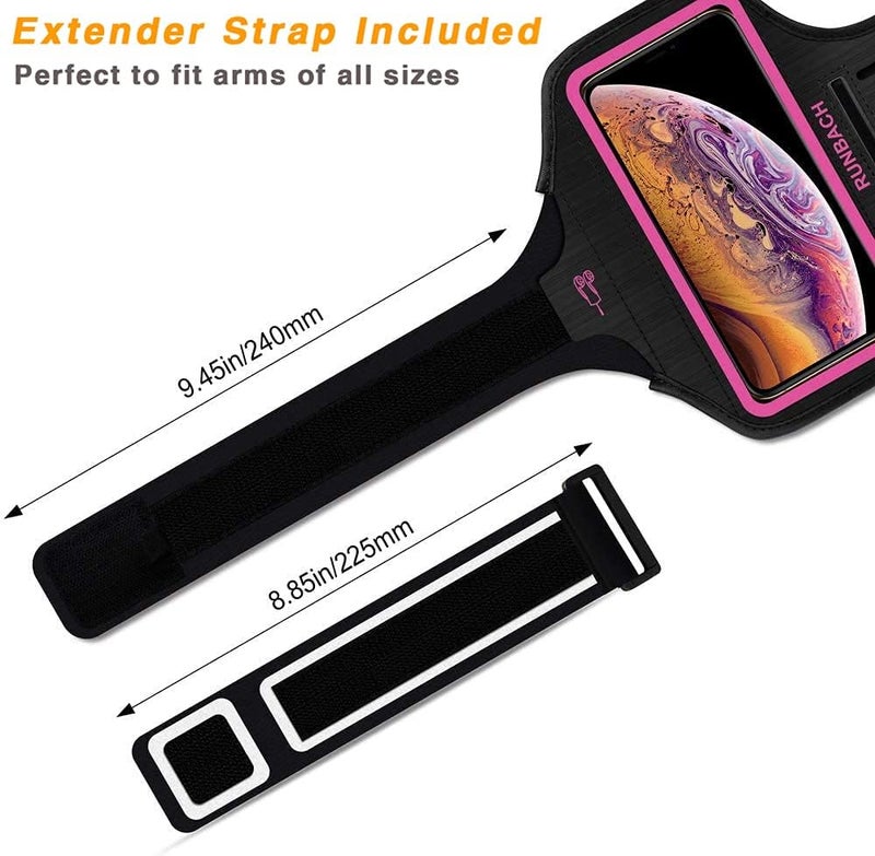 RUNBACH Armband for iPhone 16 Pro Max/16 Plus/15 Pro Max/15 Plus/iPhone 14 Pro Max/14 Plus/13 Pro Max/12 Pro Max/11 Pro Max/Xs Max,Running Exercise Arm Band for iPhone Max (Pink) - Image 2