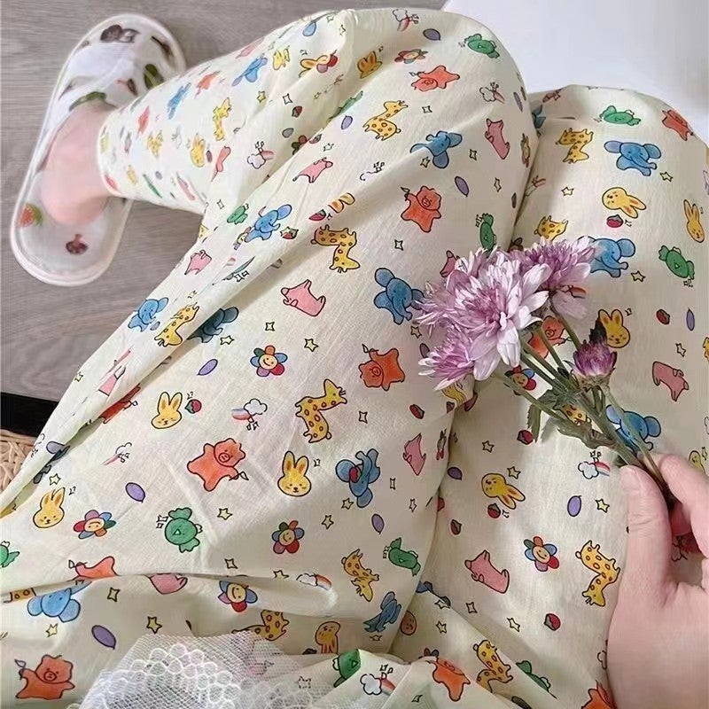 Summer New Cartoon Lounge Pants Breathable Loose Animal Paradise - Image 1