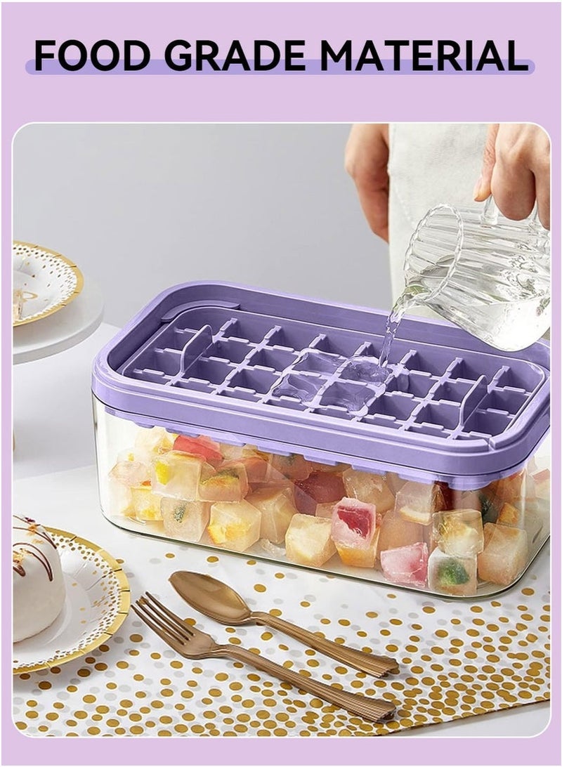 NOOA Ice Cube Tray with Lid and Storage Box, One Click Easy Release 64 Small Nugget Ice, 2 Tray Ice Cube Molds with Container and Scoop - Image 5