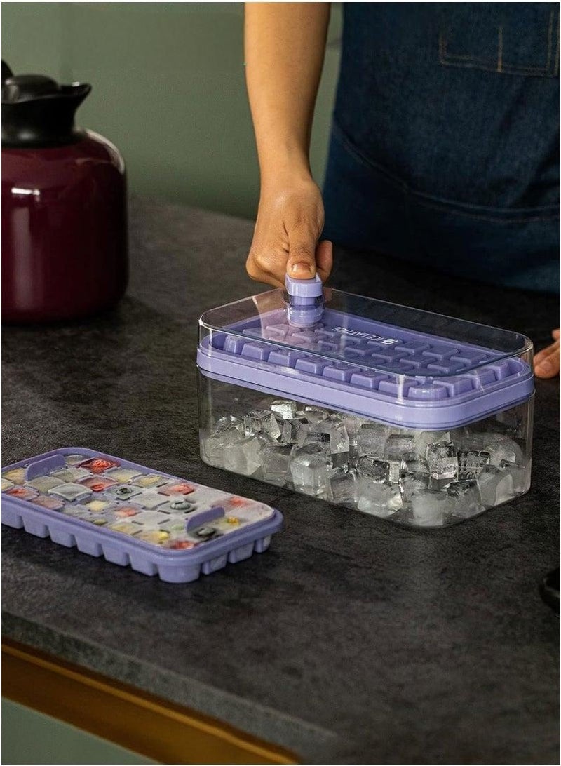 NOOA Ice Cube Tray with Lid and Storage Box, One Click Easy Release 64 Small Nugget Ice, 2 Tray Ice Cube Molds with Container and Scoop - Image 3