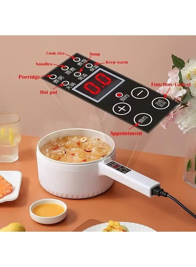 Hihonor 2L وعاء الطبخ الكهربائي المحمولة قدر متعدد الوظائف مقلاة متعددة الوظائف مع باخرة المنزل إناء/ قدر المقالي غير لاصقة - Image 5