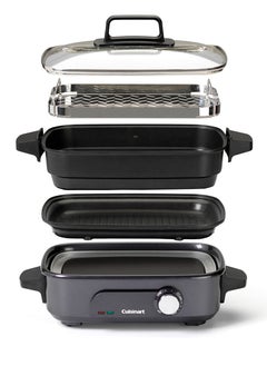 Cuisinart GRMC3E 5-in-1 Multi-Cooker for Grilling, Sauting, Simmer and Cooking, Multicooker with Non-Stick Coating for Easy Cleaning, Midnight Grey  - Image 2
