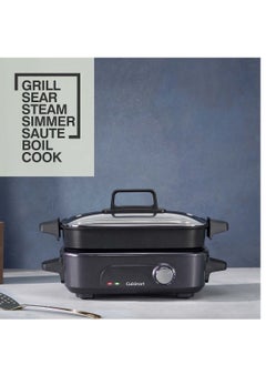 Cuisinart GRMC3E 5-in-1 Multi-Cooker for Grilling, Sauting, Simmer and Cooking, Multicooker with Non-Stick Coating for Easy Cleaning, Midnight Grey  - Image 1