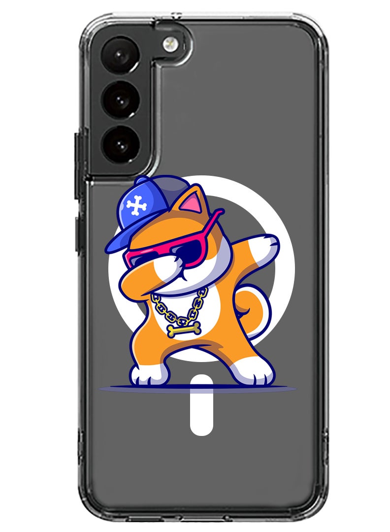 Theodor Magnetic Case for Samsung Galaxy S23 Plus 6.6-inch Compatible with MagSafe Wireless Charging, Shockproof Phone Bumper Cover Dog Dab - Image 1