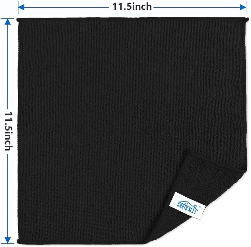 HOMEXCEL Black Microfiber Cleaning Cloth,150 Pack Cleaning Rags, Cleaning Towels,11.5"X11.5" Shop Towels - Image 2