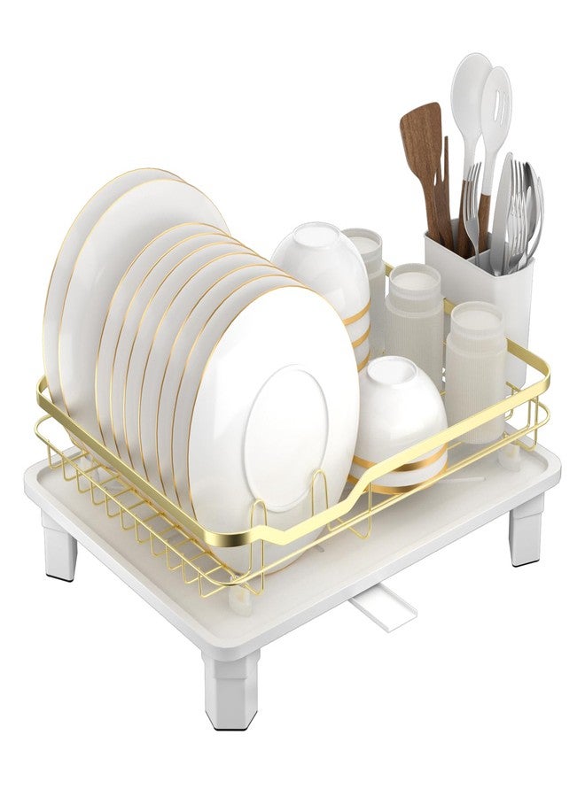 APPASO Gold Dish Rack with Drainer Tray | Steel Dish Drying Rack for Kitchen Utensils | Space Saving Multipurpose Plate Stand | Bartan Rack | Over Sink Dish Rack, Basket Drainer for Kitchen - Image 1