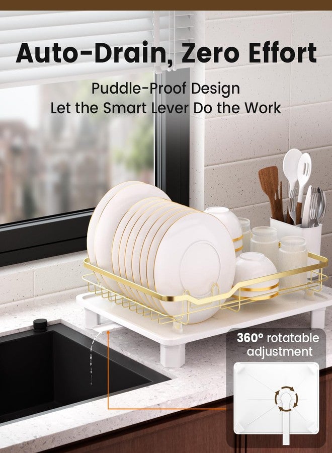 APPASO Gold Dish Rack with Drainer Tray | Steel Dish Drying Rack for Kitchen Utensils | Space Saving Multipurpose Plate Stand | Bartan Rack | Over Sink Dish Rack, Basket Drainer for Kitchen - Image 3