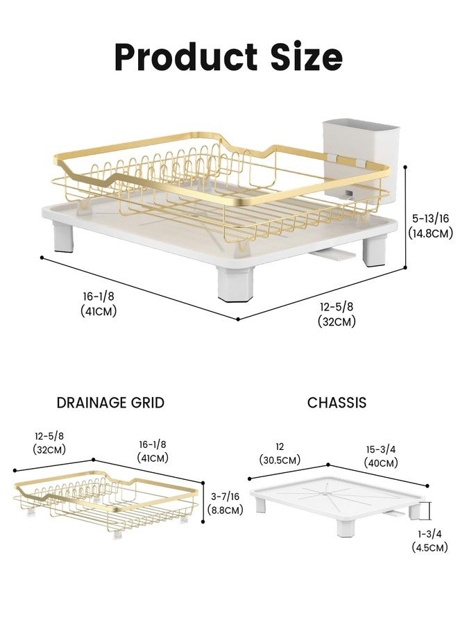 APPASO Gold Dish Rack with Drainer Tray | Steel Dish Drying Rack for Kitchen Utensils | Space Saving Multipurpose Plate Stand | Bartan Rack | Over Sink Dish Rack, Basket Drainer for Kitchen - Image 5