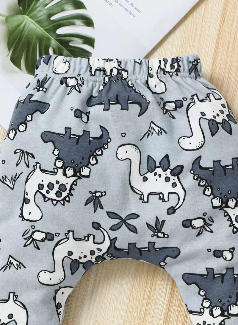 Baby 3pcs Star & Dinosaur Print Pants  - Image 5