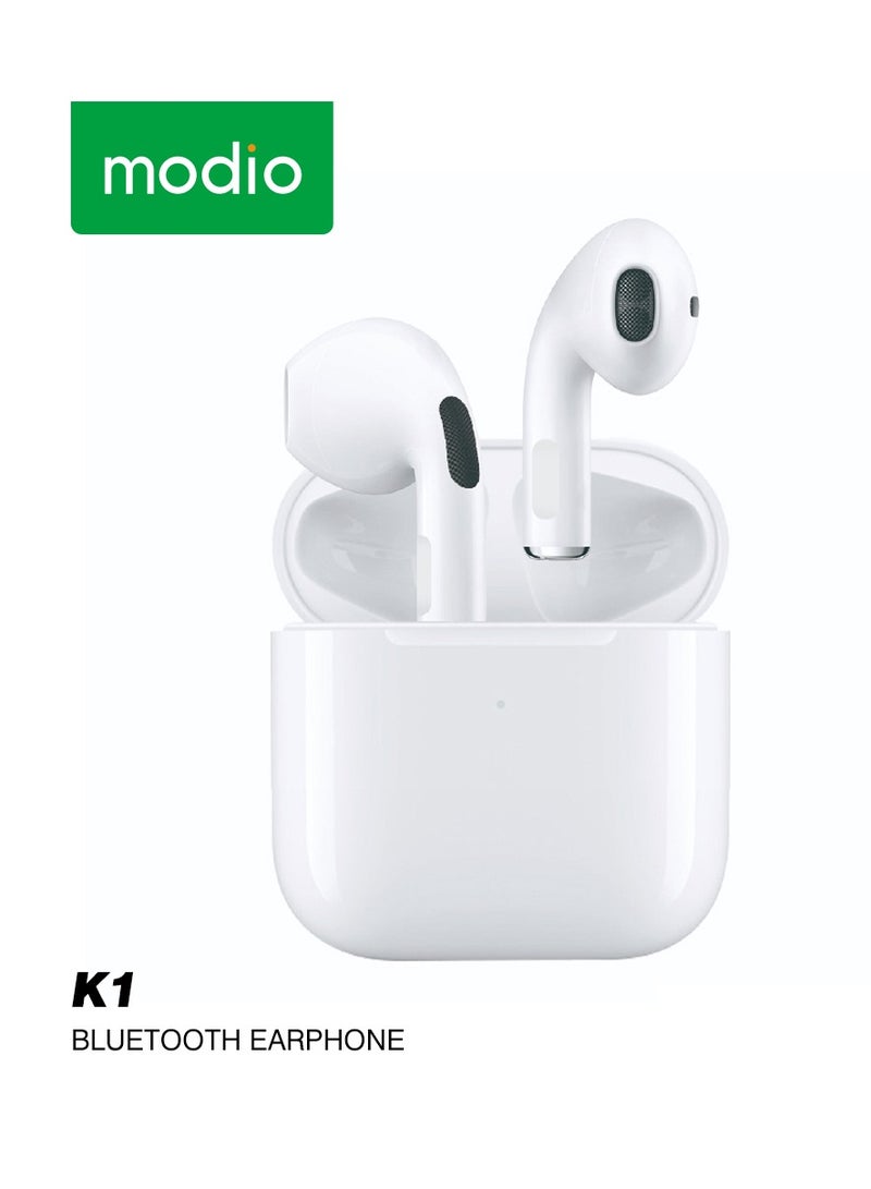 Modio K1 Wireless Bluetooth Earbuds With High Bass Sound Quality and Touch Control Compatible With all iOS Devices - Image 1