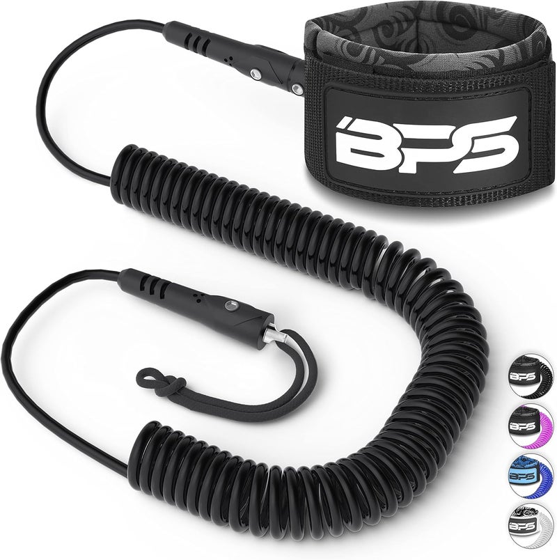 BPS New Zealand ‘Ultralite’ Coil SUP Leash Paddleboard Ankle Leash, 10ft Coiled Legrope Strap Quick Release Tab Longboard Surfboard Stand-up Paddleboard Accessories - Image 1
