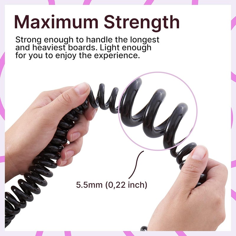 BPS New Zealand ‘Ultralite’ Coil SUP Leash Paddleboard Ankle Leash, 10ft Coiled Legrope Strap Quick Release Tab Longboard Surfboard Stand-up Paddleboard Accessories - Image 5