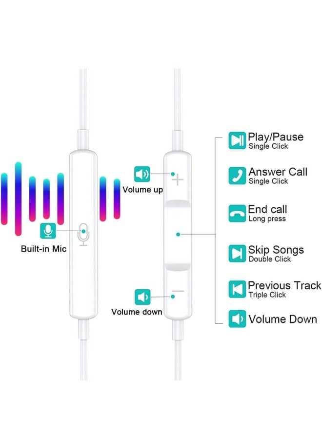 FEIDA Earphones with Lightning Connector | iPhone Earphones, [FEIDA Certified] Wired Stereo Earphones with Mic and Volume Control, Compatible with iPhone 14/13/12/SE/11/XR/XS/X/7/7 Plus/8 - Image 3